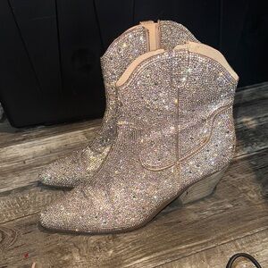 Rhinestone Ankle Boots
